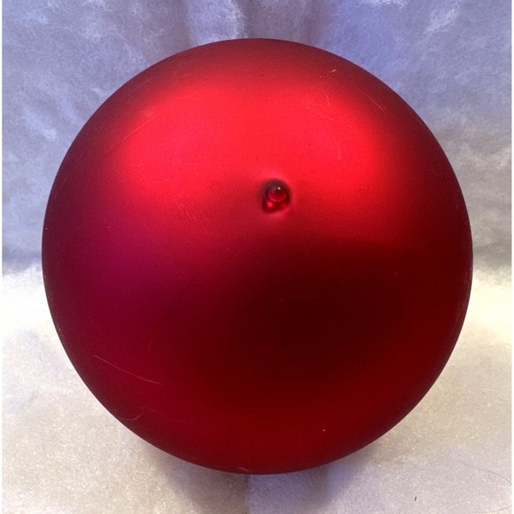 Vintage Glass Satin Dark Red Christmas Ornament 4" Rare With Tag Made in Germany - Picture 4 of 6